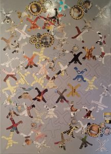 Viele kleine Radschläger aus Papier