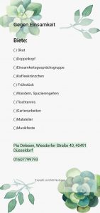 Angebote für Tätigkeiten zum Ankreuzen